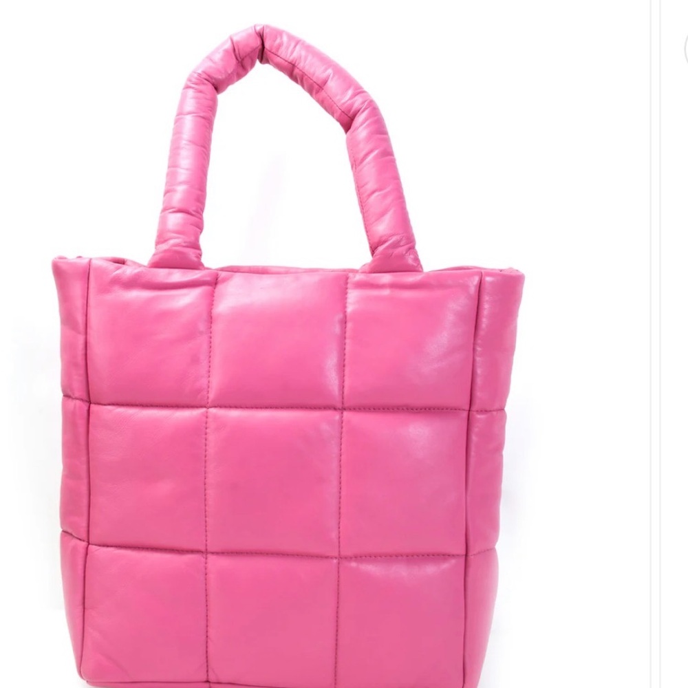 Chic Pink Quilted Tote Bag